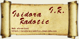 Isidora Radotić vizit kartica